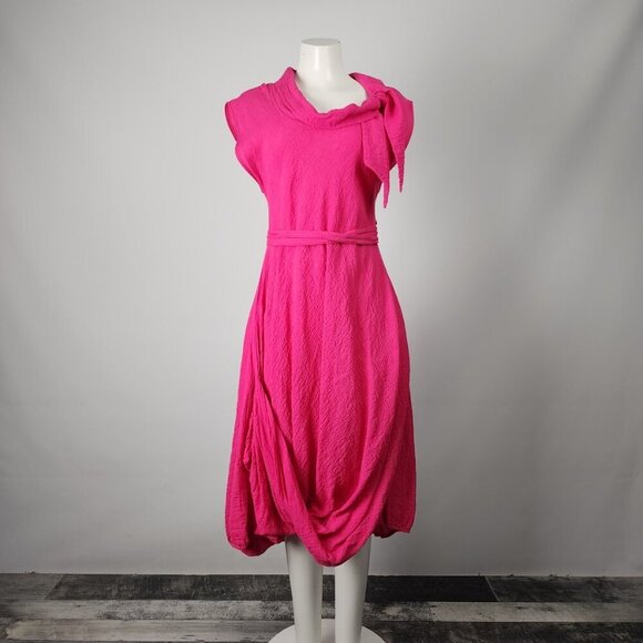 igor Sarah Pink Linen Midi Dress Size S/M - Picture 1 of 10